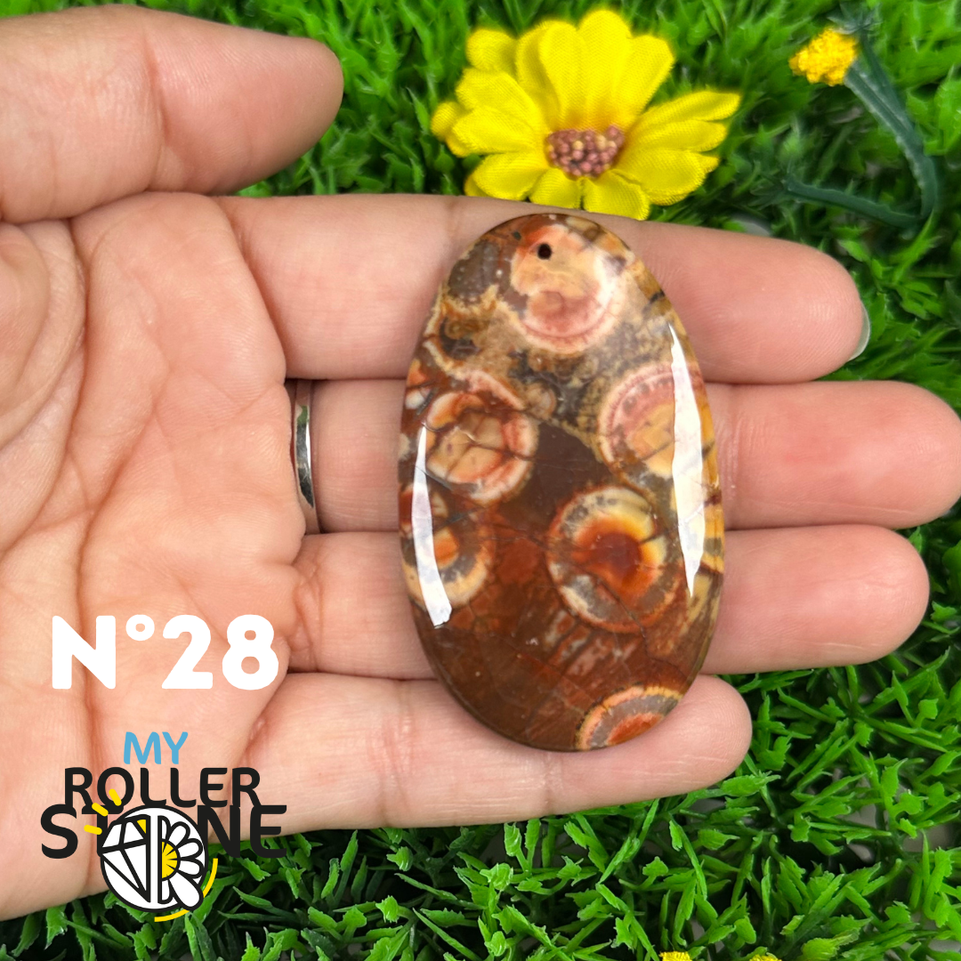 Pendentif Percé en Jaspe Œil d’Oiseau 5A