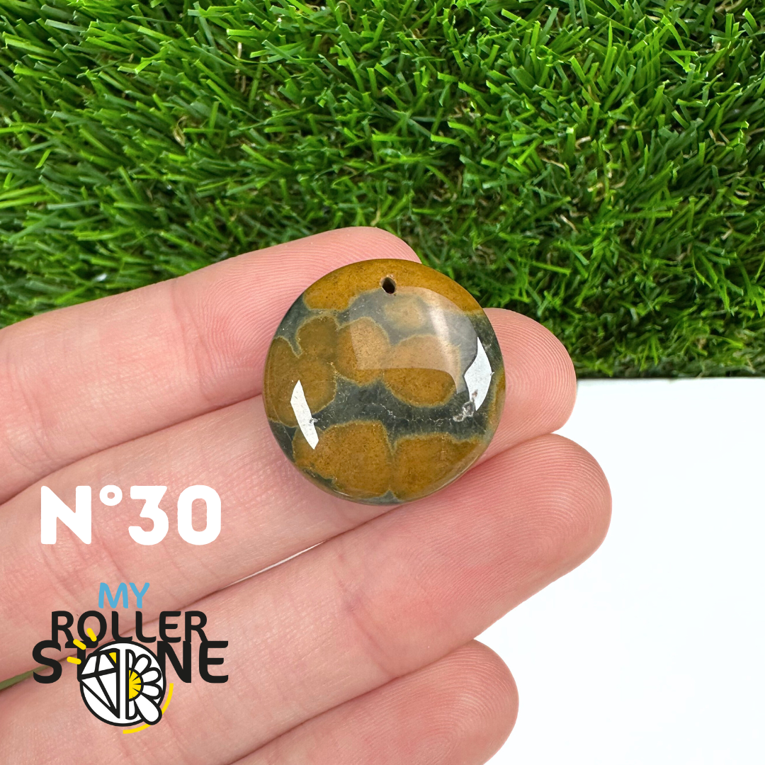 Pendentif Percé Jaspe Océan 5A