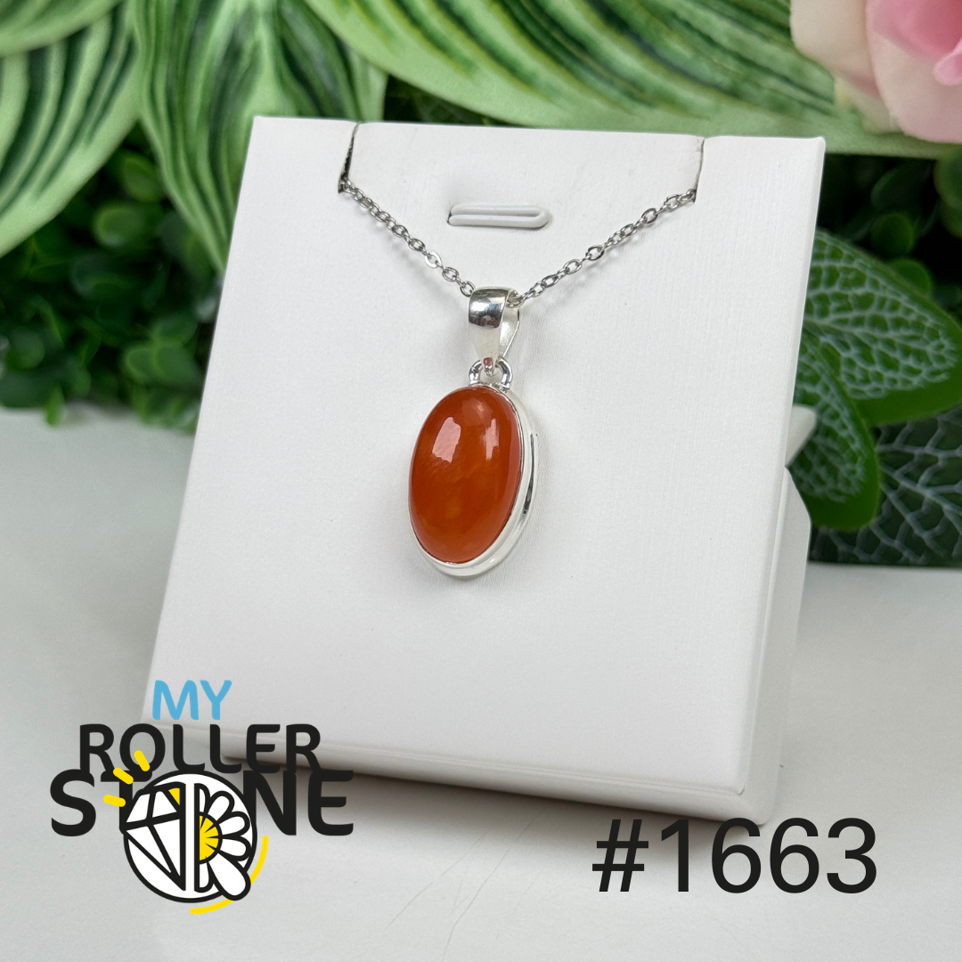 Pendentif argent cornaline #1663