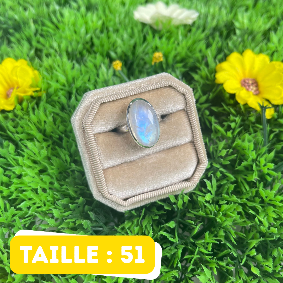 Bague Pierre de Lune Blue Fire #229