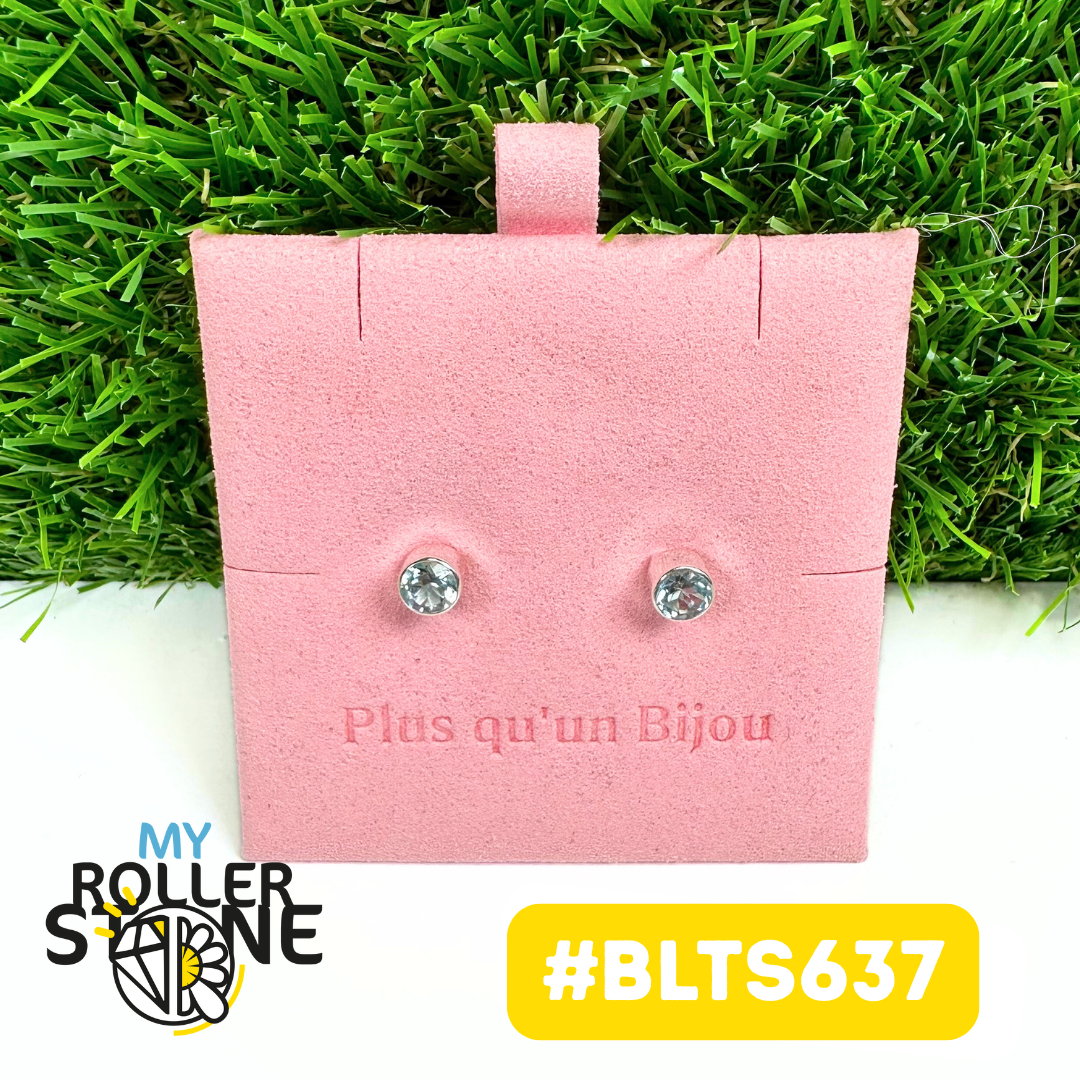 Boucles d'Oreilles Argent 925 Topaze bleue #BLTS637