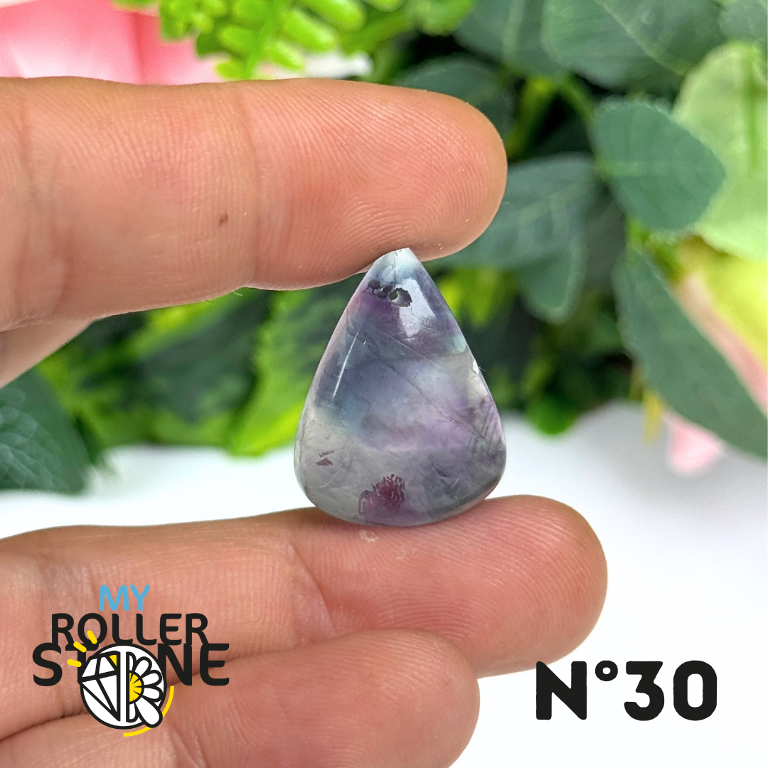 Pendentif percé Fluorite Arc-en-Ciel 5A