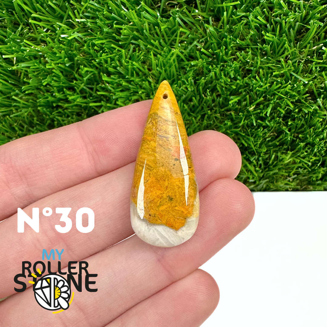 Pendentif Jaspe Bumblebee Néo 5A Percé