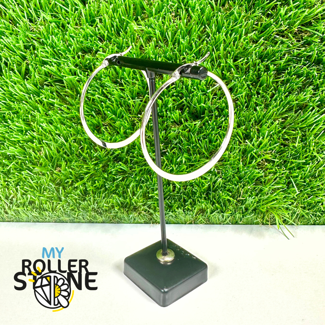 Boucles d’oreilles créoles larges en acier inoxydable