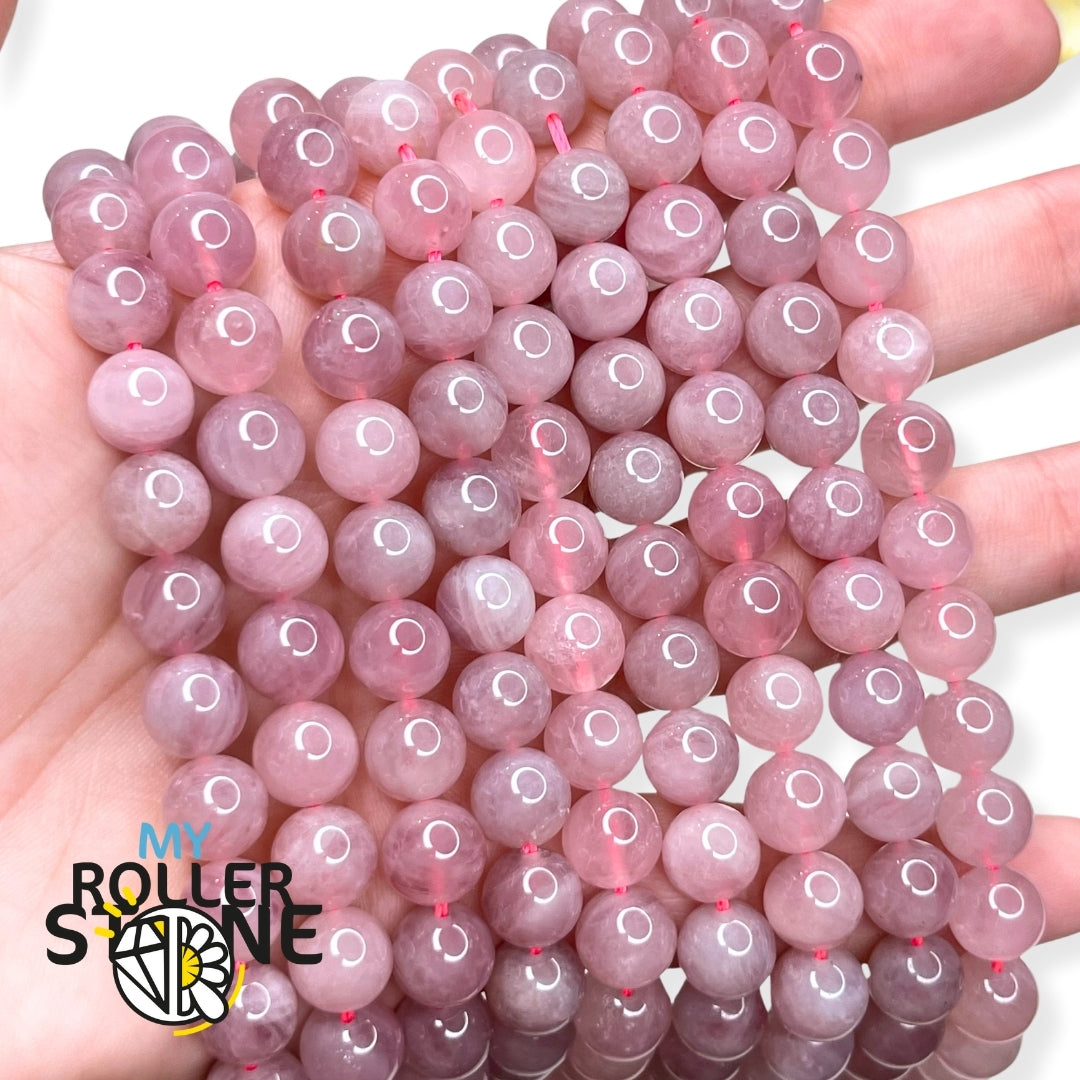 Perle quartz rose de Madagascar (Grade A) 8 MM