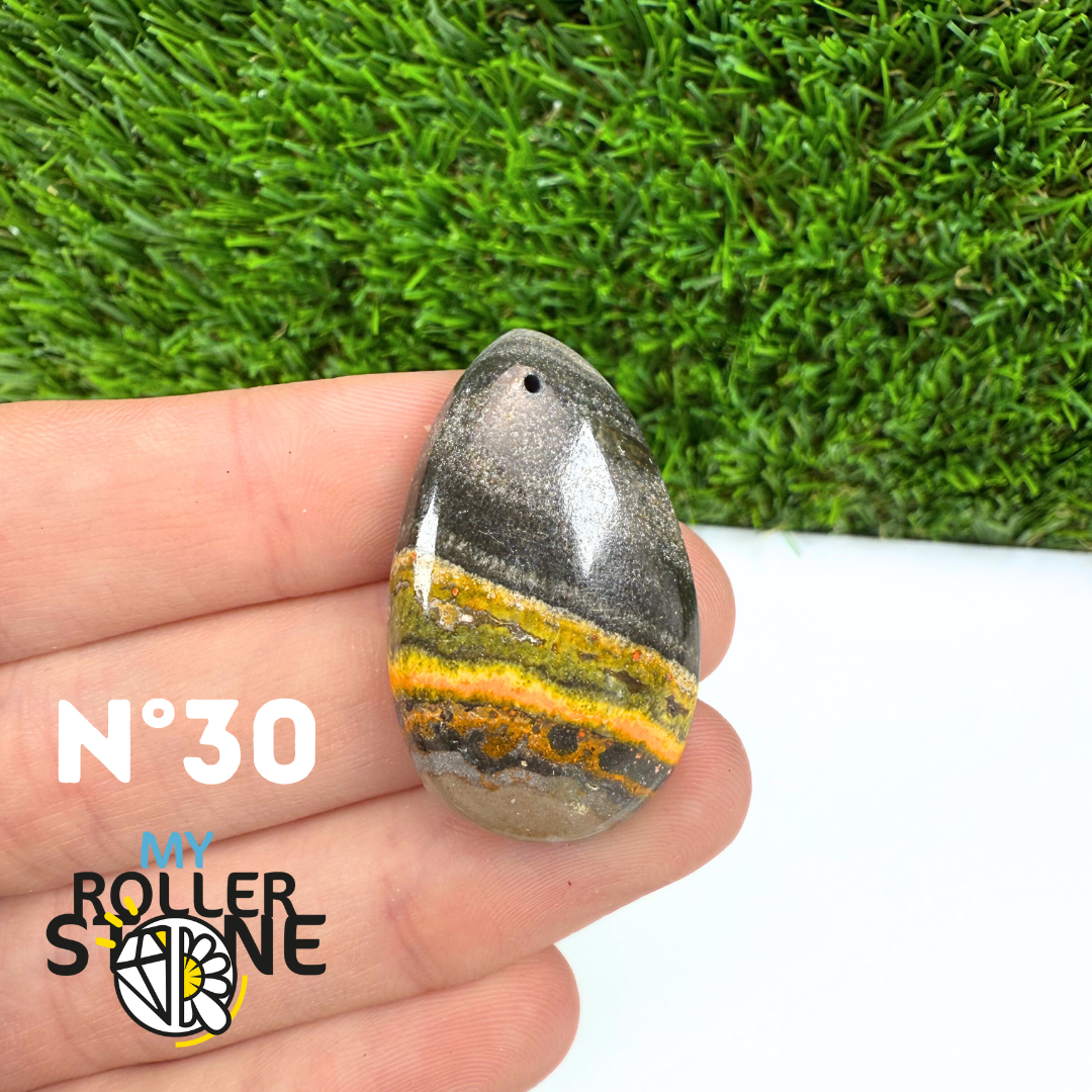 Pendentif Jaspe Bumblebee 5A Percé 5A