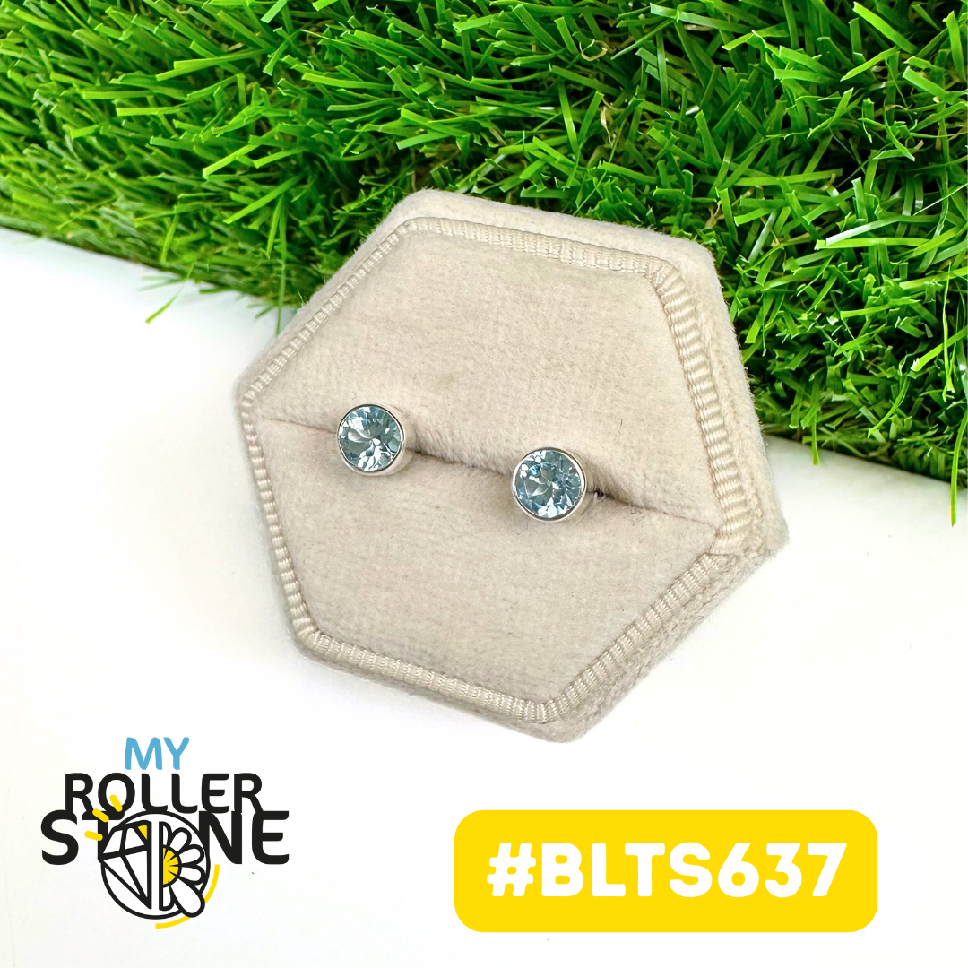 Boucles d'Oreilles Argent 925 Topaze bleue #BLTS637