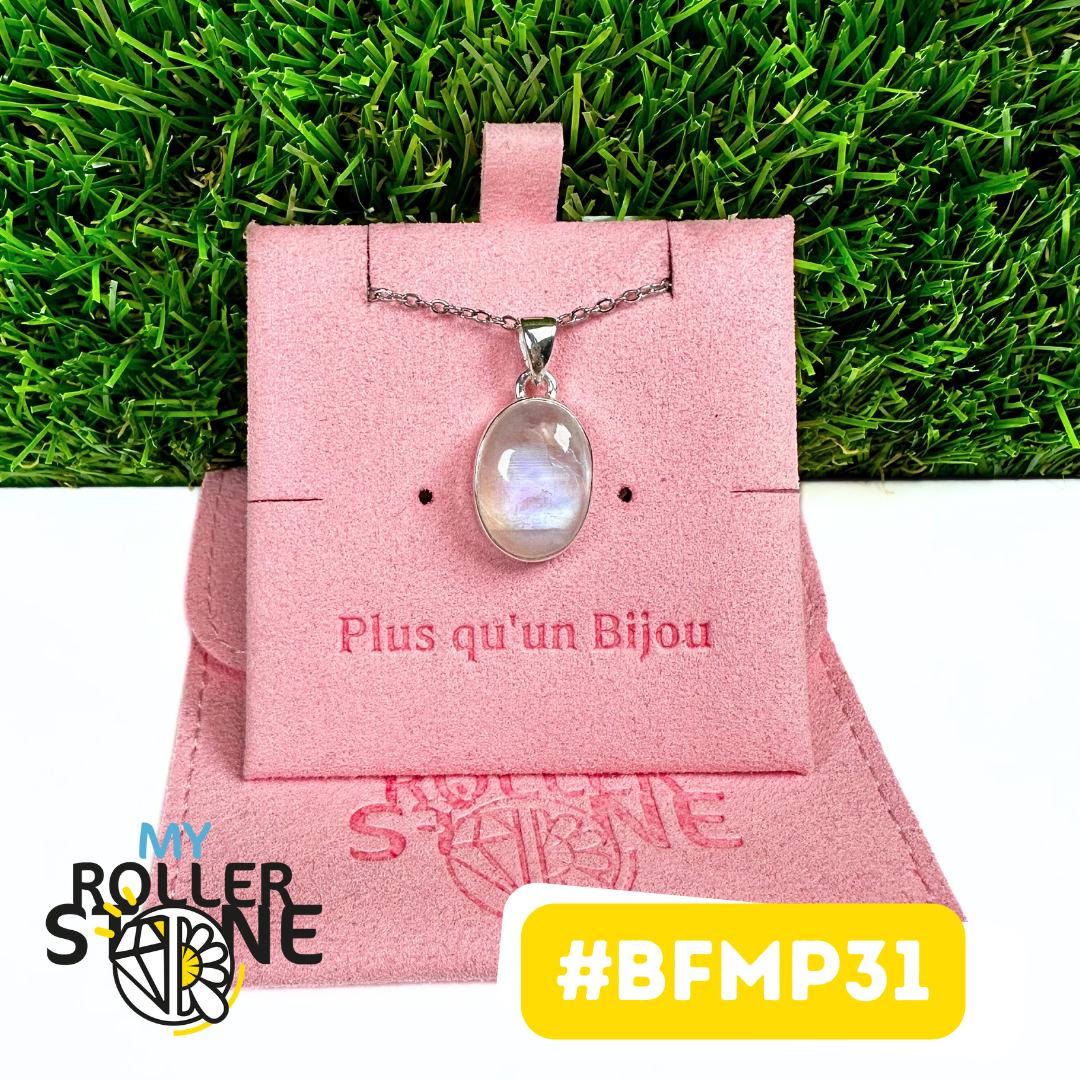 Pendentif Pierre de Lune Blue Fire Argent 925 (BFMP31)