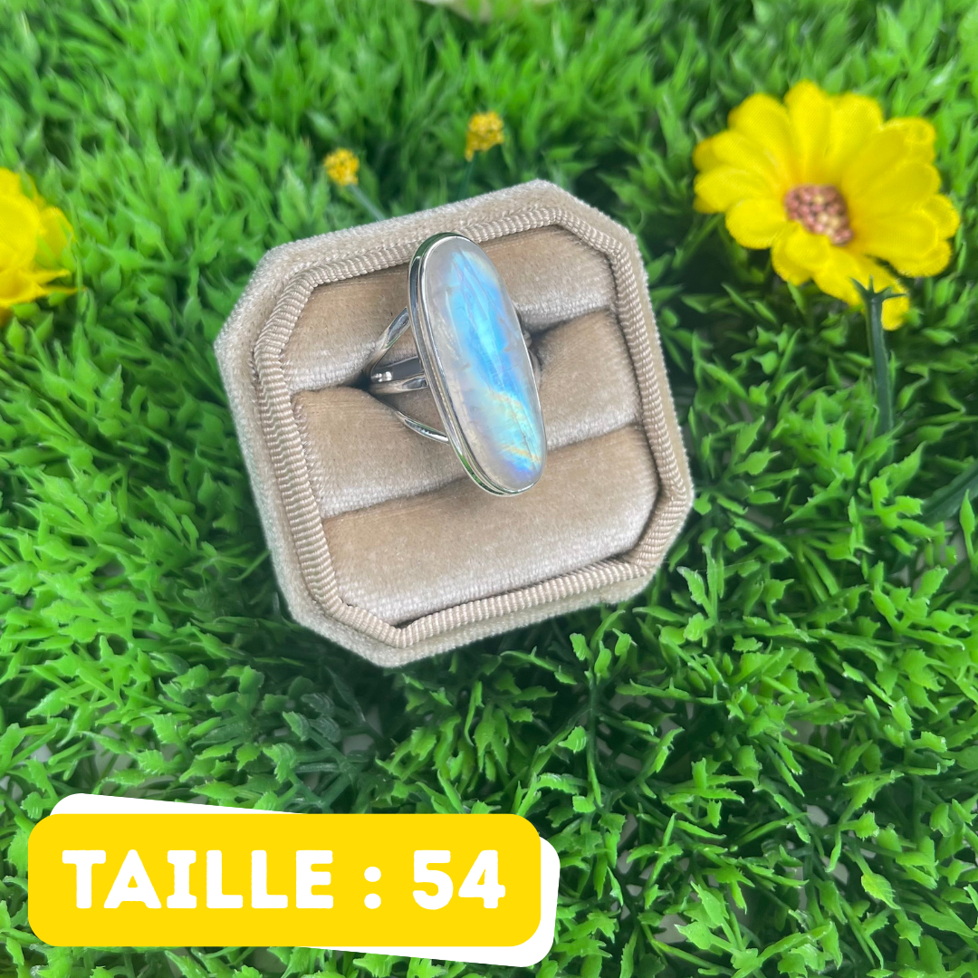 Bague Pierre de Lune Blue Fire #230