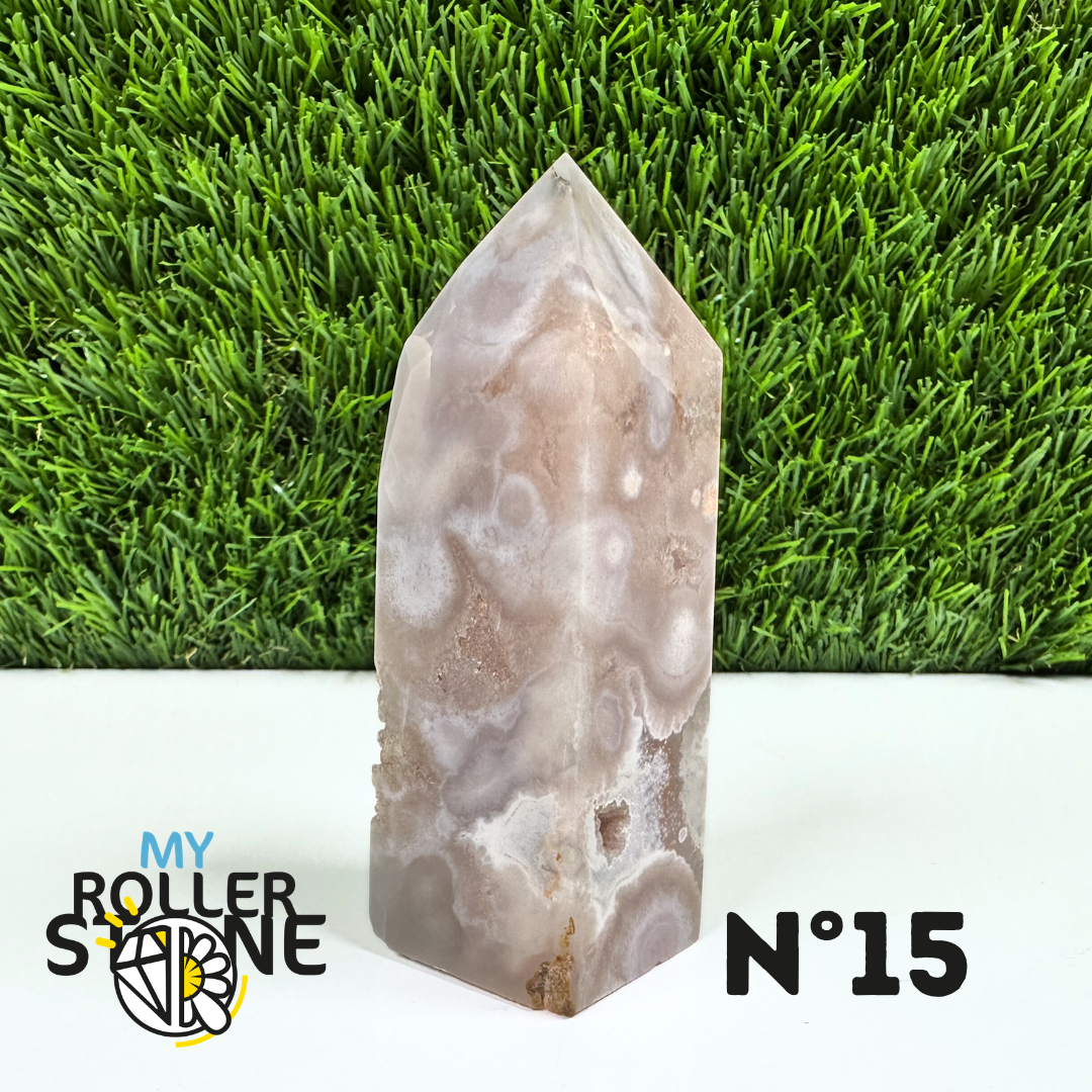 Pointes Pierre Rectangulaire Agate Fleur