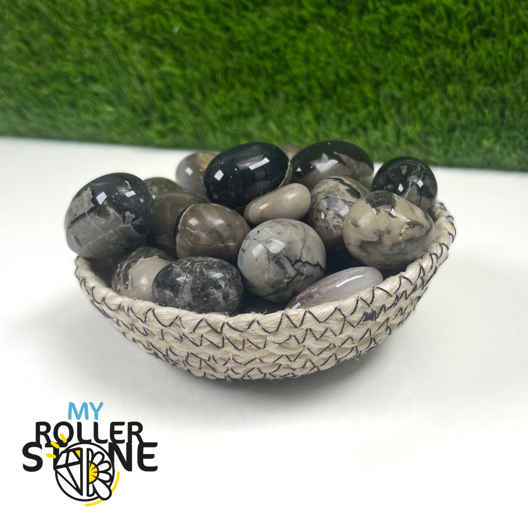 Pierre Roulée En Agate Volcanique Fluo