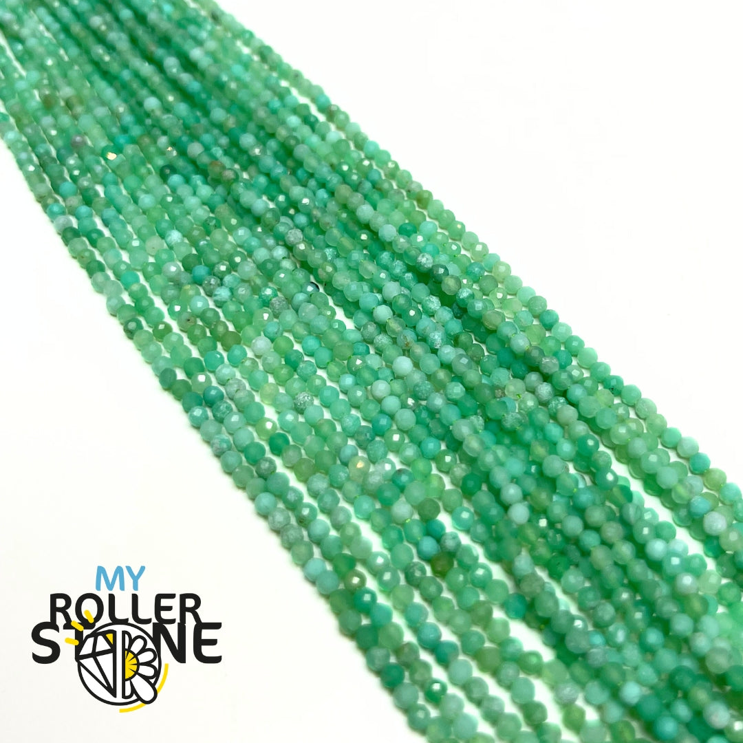 Perle Facettée Chrysoprase en 2 MM