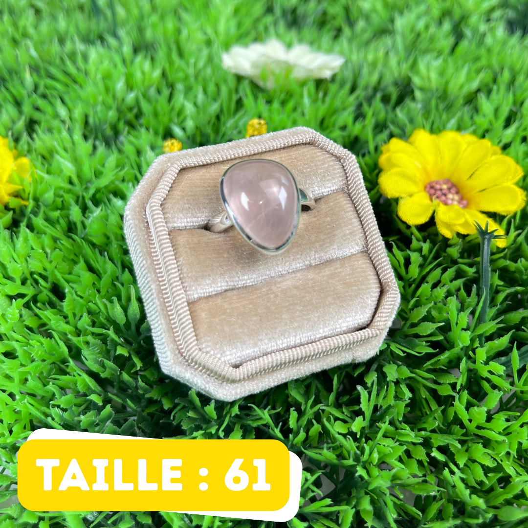 Bague Argent en Quartz rose #132