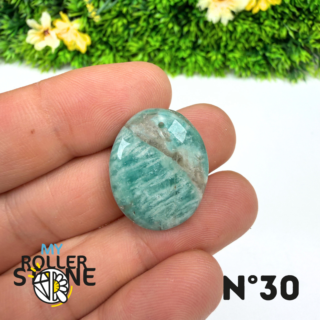 Pendentif Percé Amazonite et Quartz Fumé (Rare)