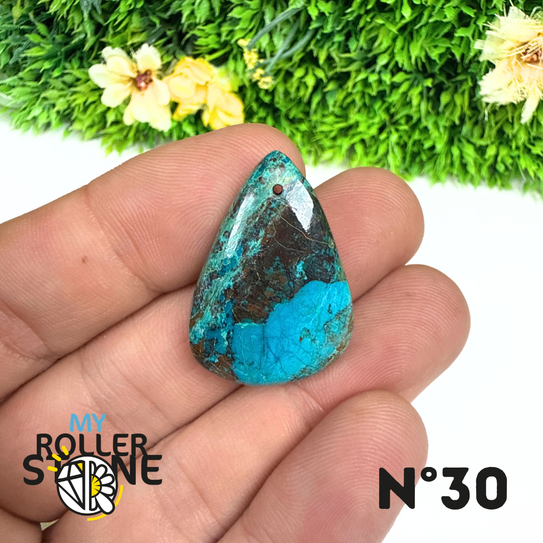 Pendentif Percé Shattuckite avec Cuprite