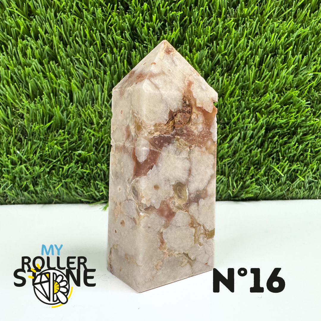 Pointes Pierre Rectangulaire Agate Fleur