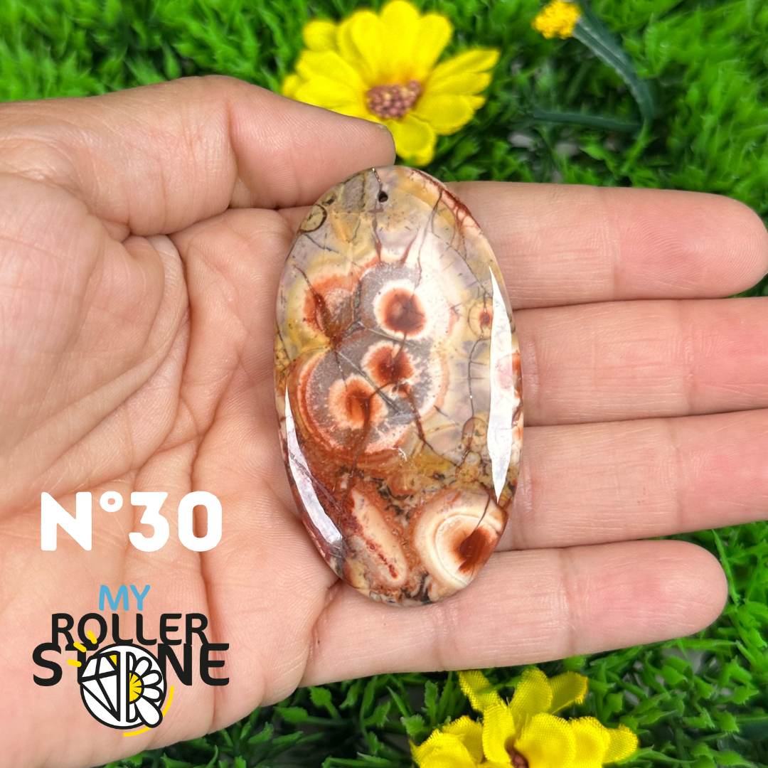 Pendentif Percé en Jaspe Œil d’Oiseau 5A