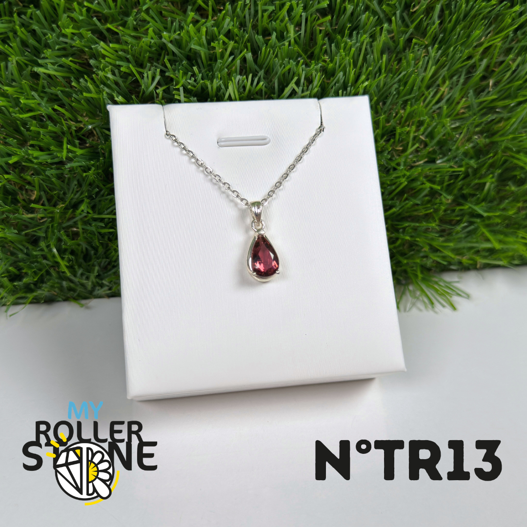 Pendentif Tourmaline Rose (Rubellite) – Argent 925- #13