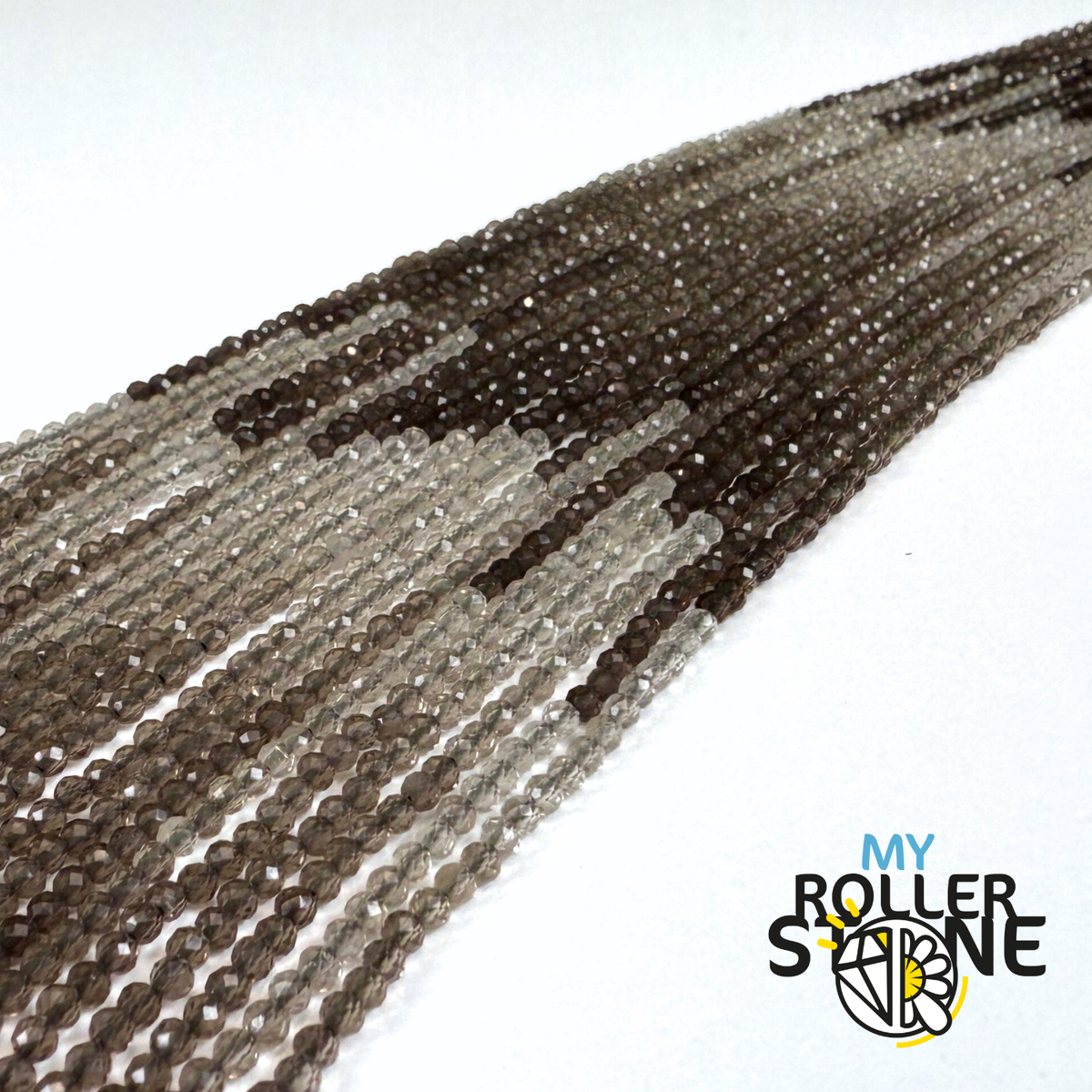 Perle Facettée Quartz Fumée Dégradé