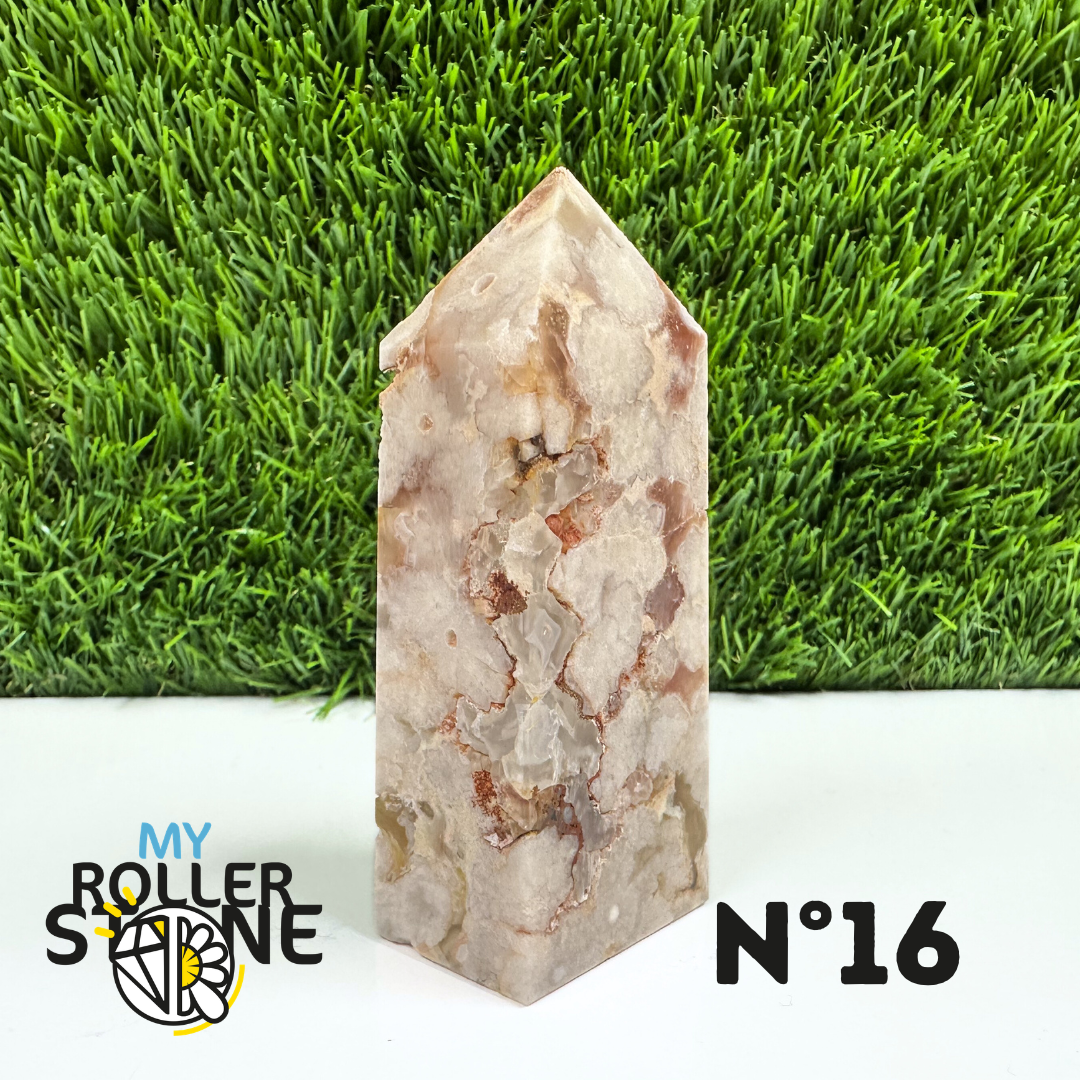 Pointes Pierre Rectangulaire Agate Fleur