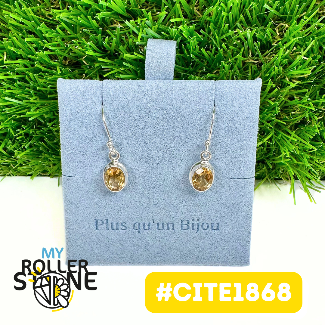 Boucles d'Oreilles Argent 925 Citrine #CITE1868