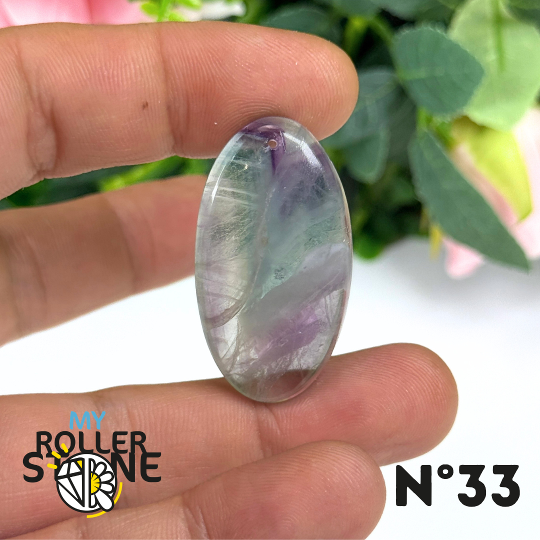 Pendentif percé Fluorite Arc-en-Ciel 5A
