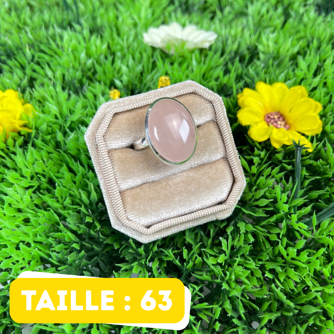 Bague Argent en Quartz rose #133