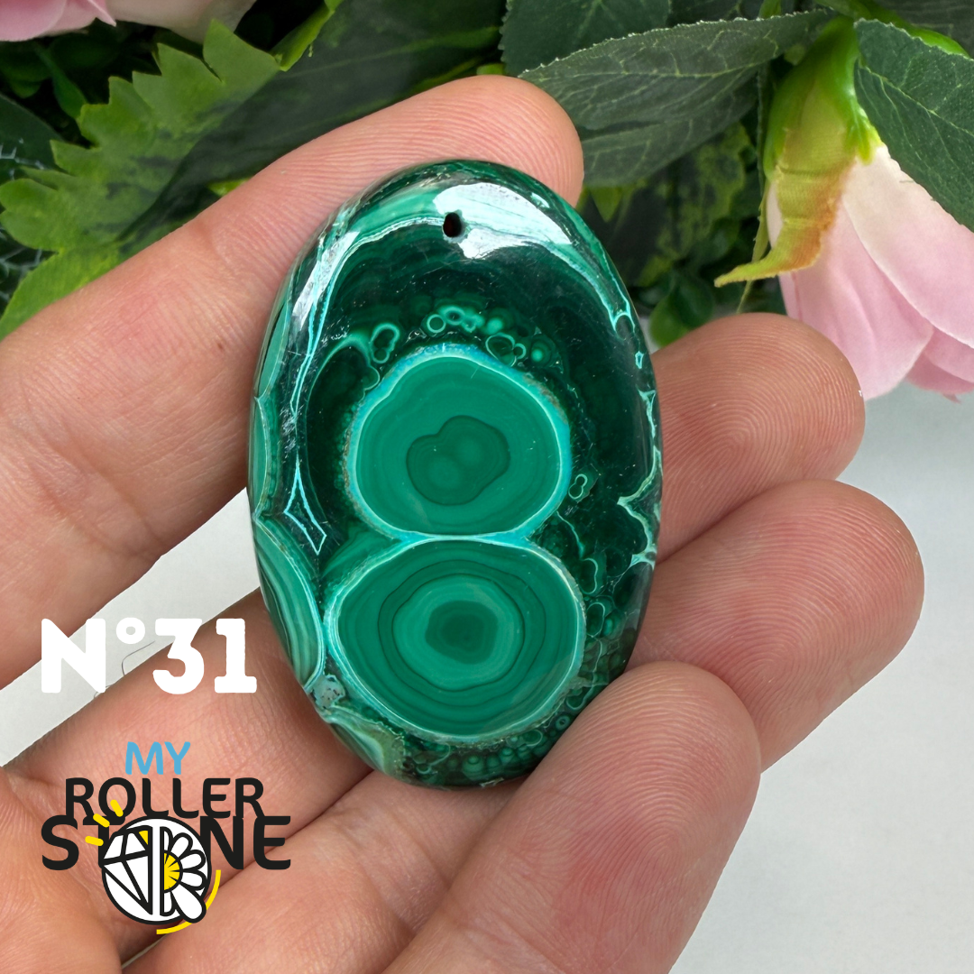Pendentif Malachite Chrysocolle Percé 5A