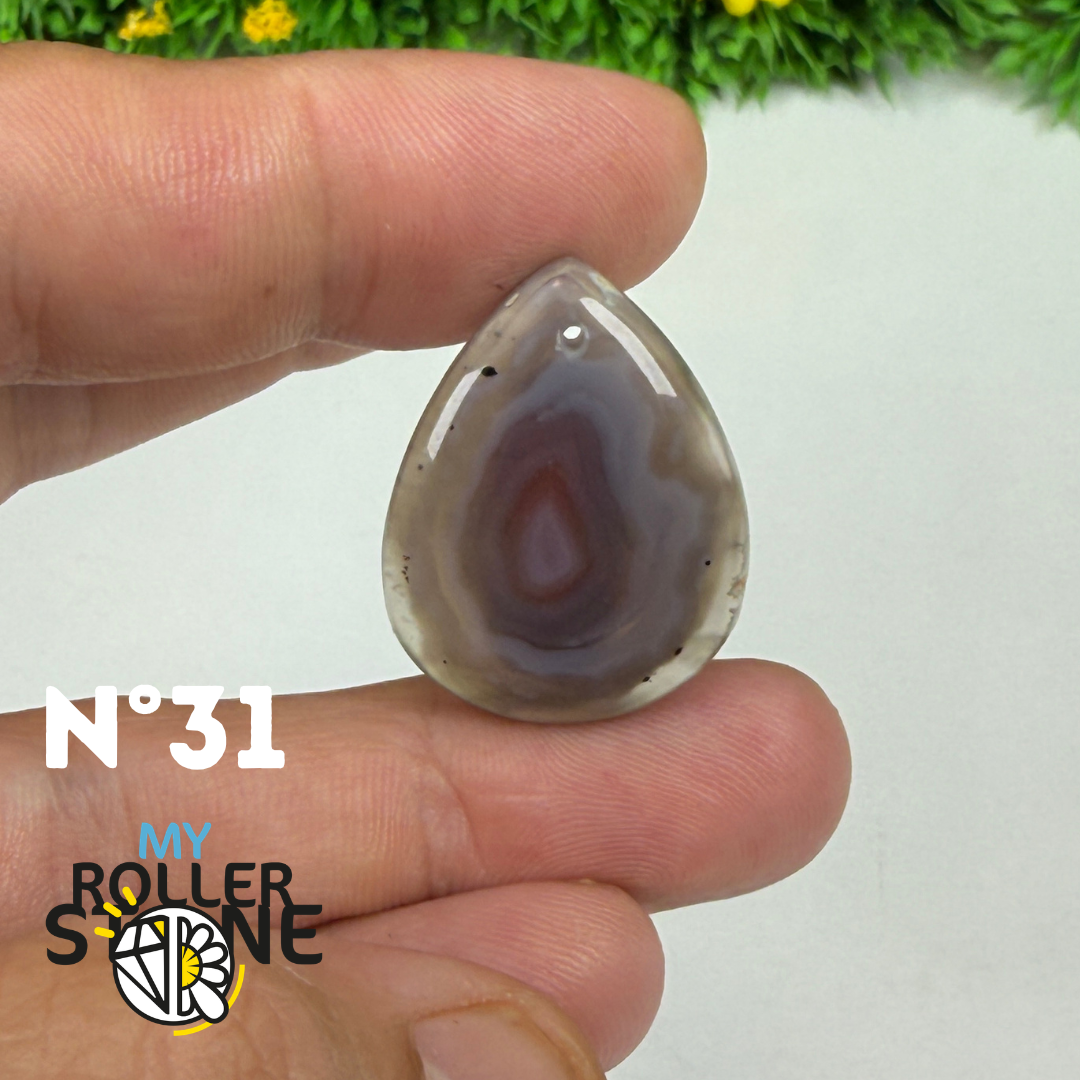 Pendentif percé Agate du Botswana 5A