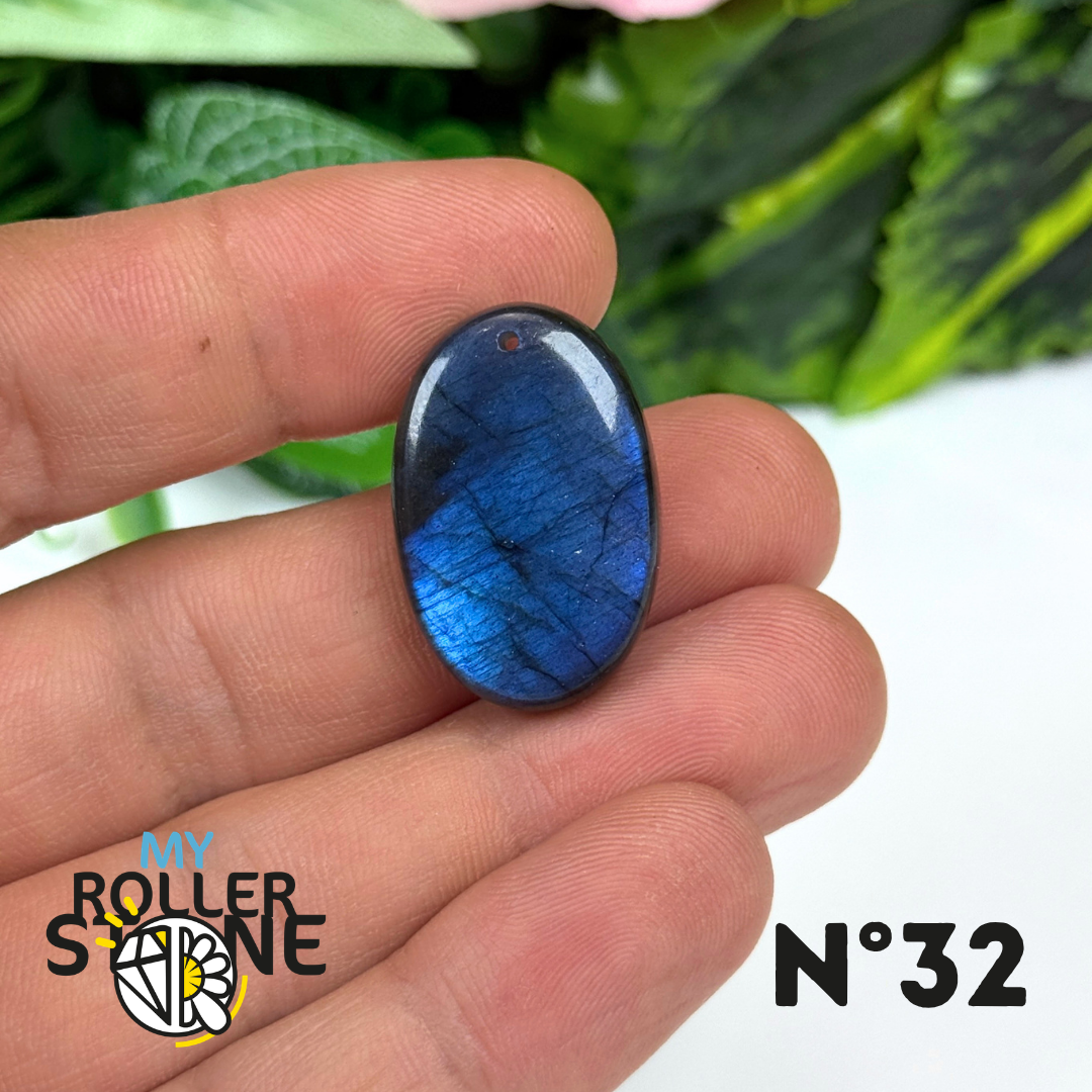 Pendentif Labradorite Blue fire percé 5A