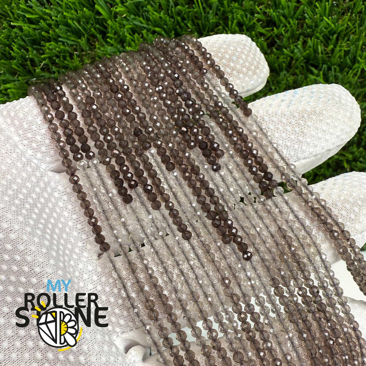 Perle Facettée Quartz Fumée Dégradé