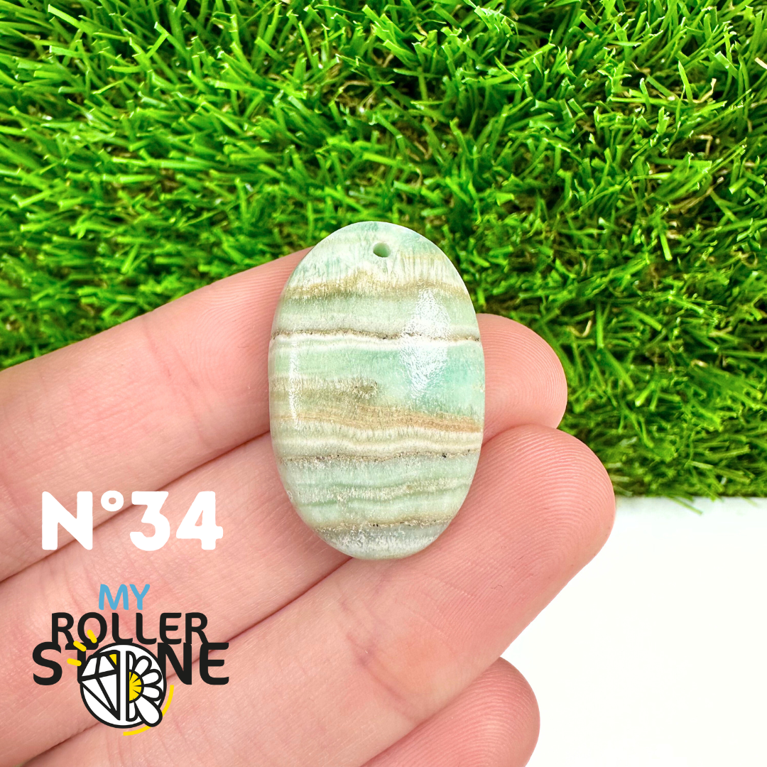 Pendentif Percé Calcite Cambrienne Bleue 5A