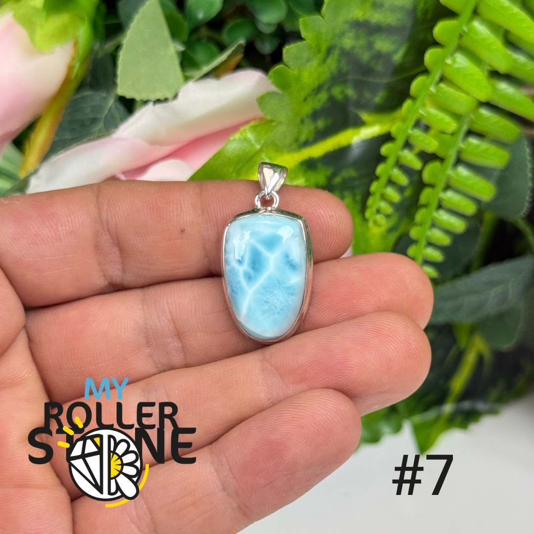 Pendentif argent larimar #RIP7