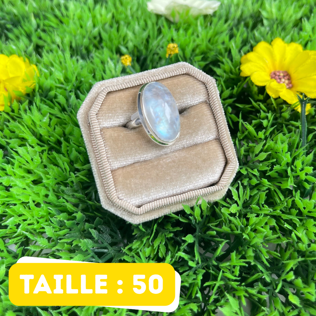 Bague Pierre de Lune Blue Fire #233