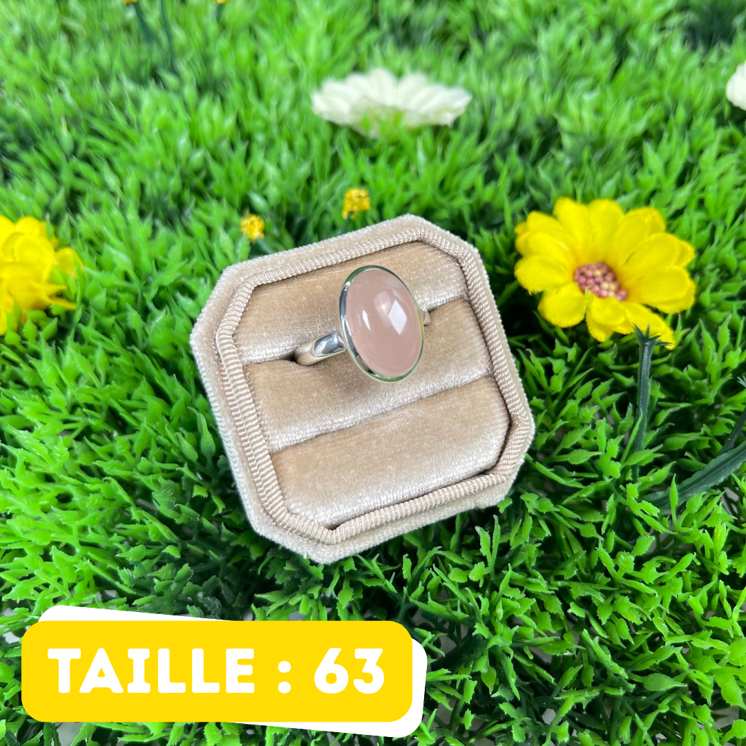 Bague Argent en Quartz rose #134