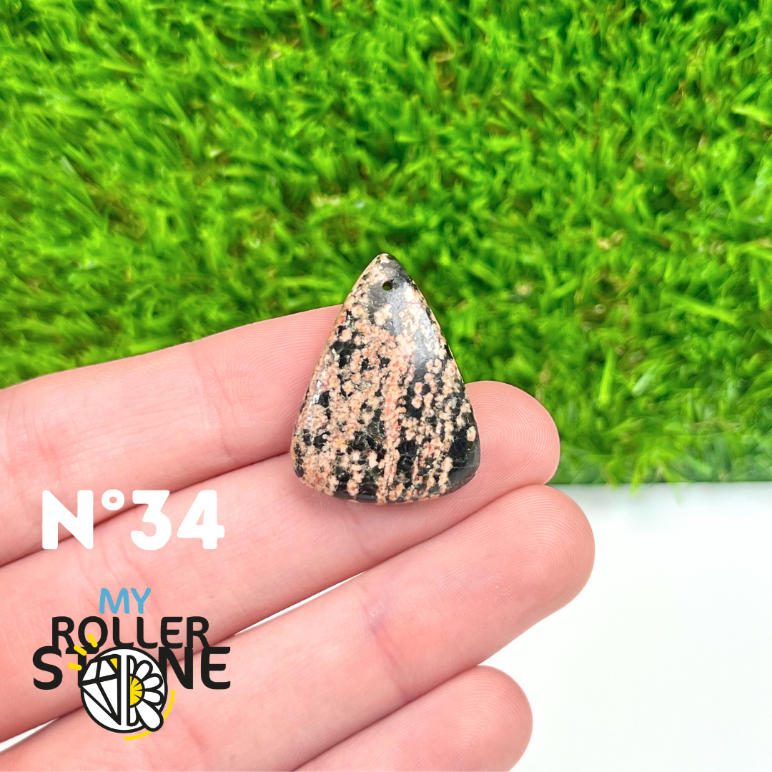 Pendentif Obsidienne Fleurie percé