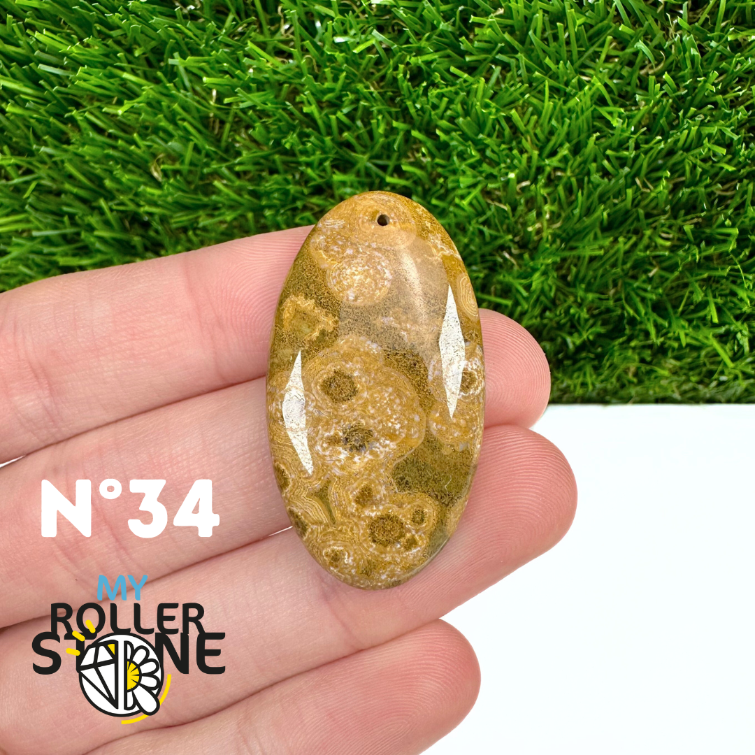 Pendentif Percé Jaspe Océan 5A