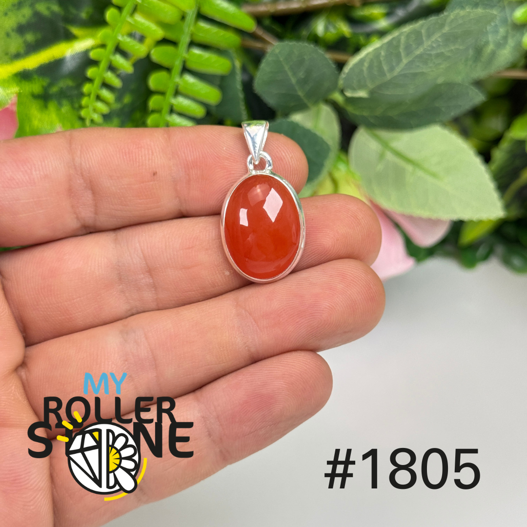 Pendentif argent cornaline #1805