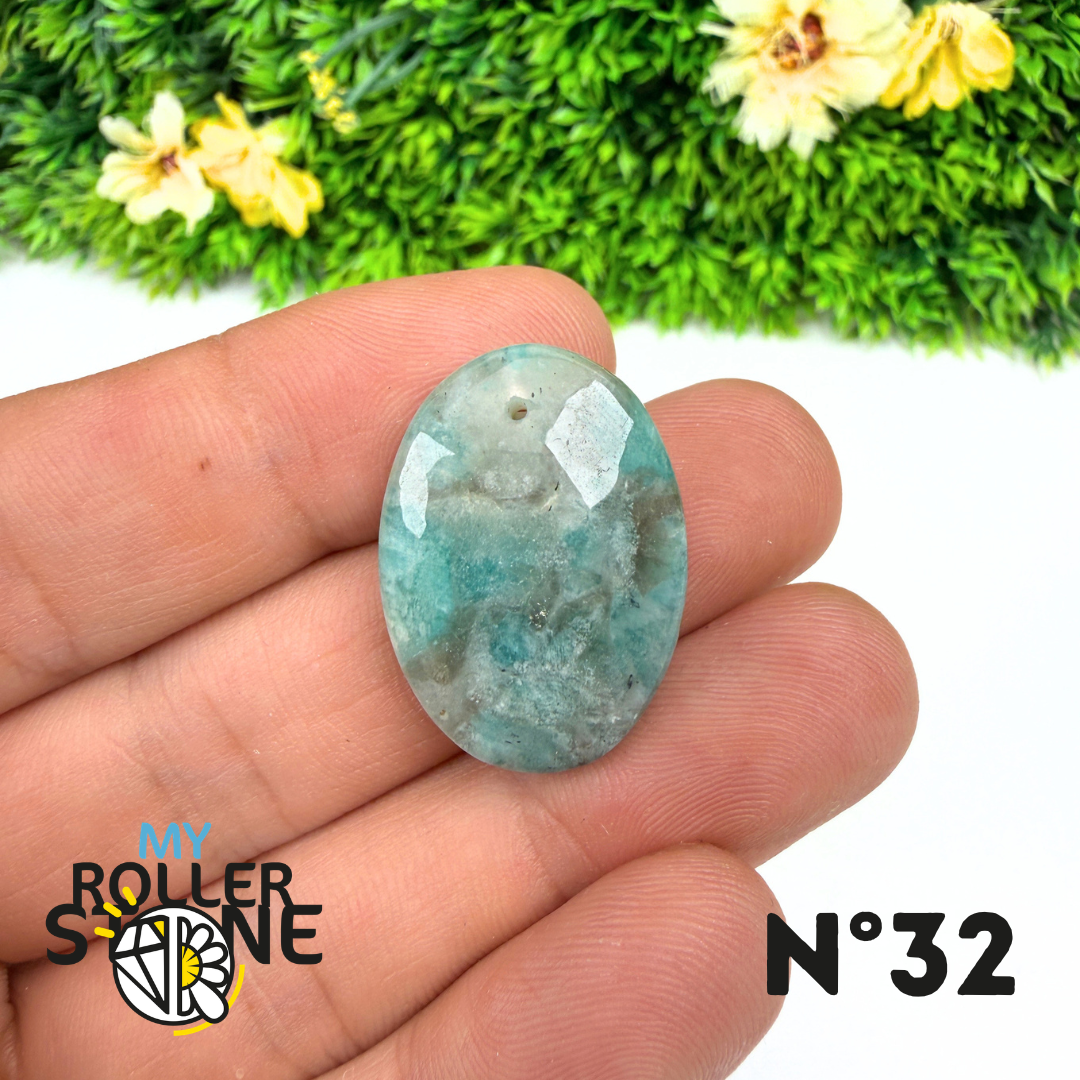 Pendentif Percé Amazonite et Quartz Fumé (Rare)