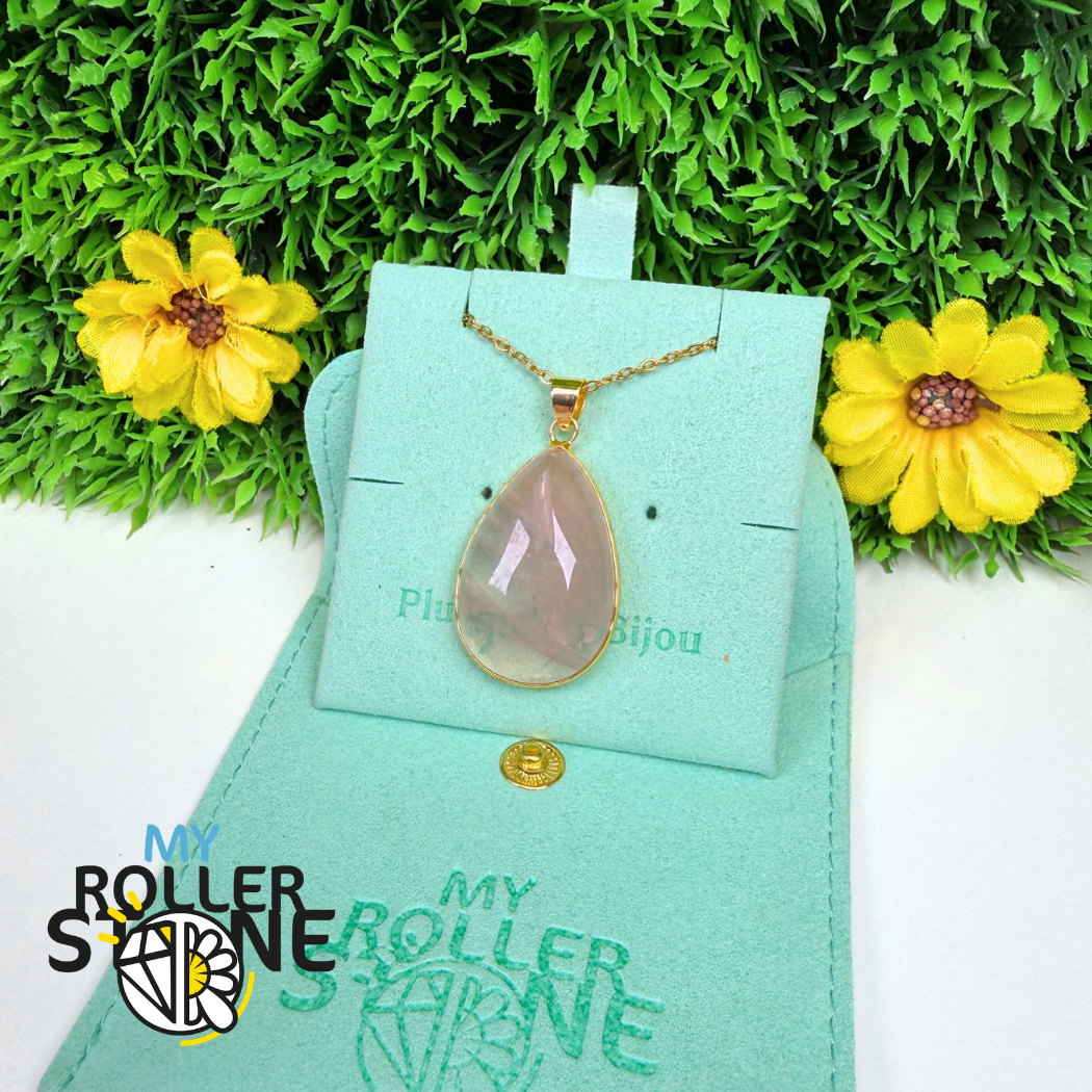 Pendentif Quartz rose larme
