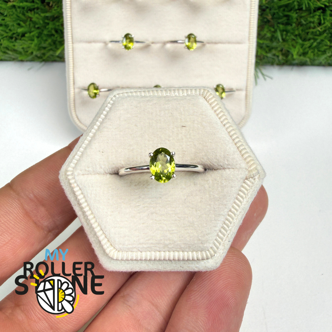 Bague péridot vert bague en argent 925 bague griffes avec pierres Bague péridot vert bague en argent 925 bague griffes avec pierres
