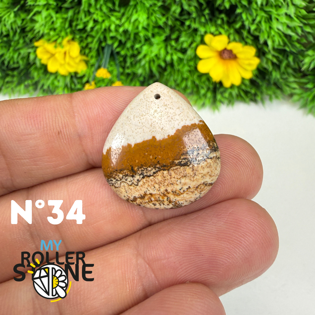 Pendentif percé Jaspe Paysage 5A