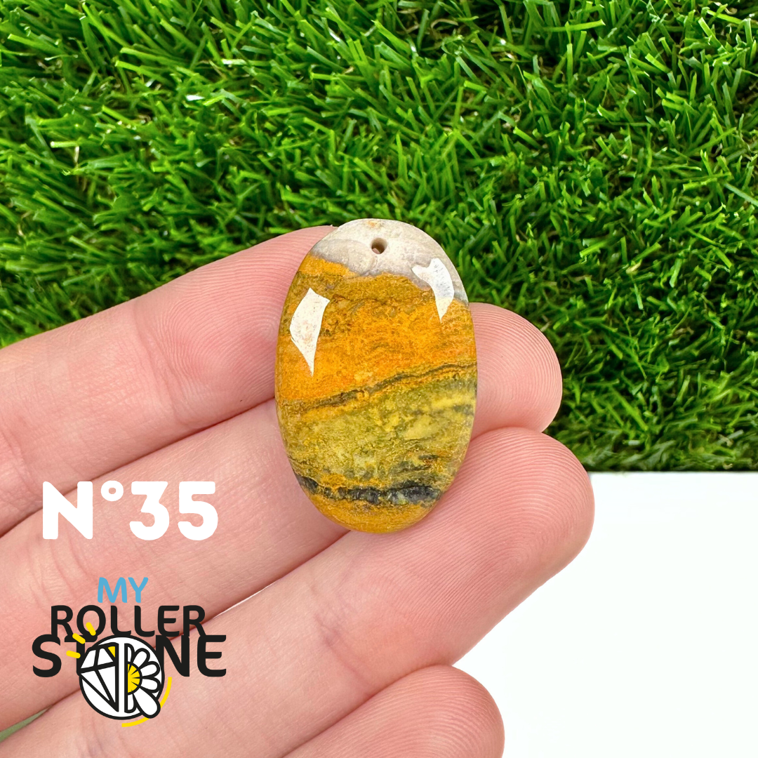 Pendentif Jaspe Bumblebee Néo 5A Percé