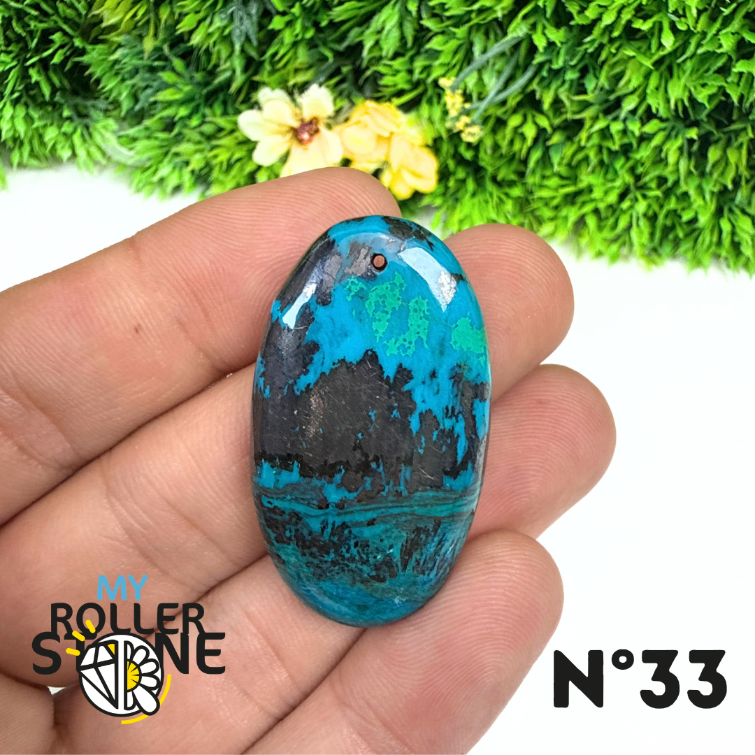 Pendentif Percé Shattuckite avec Cuprite