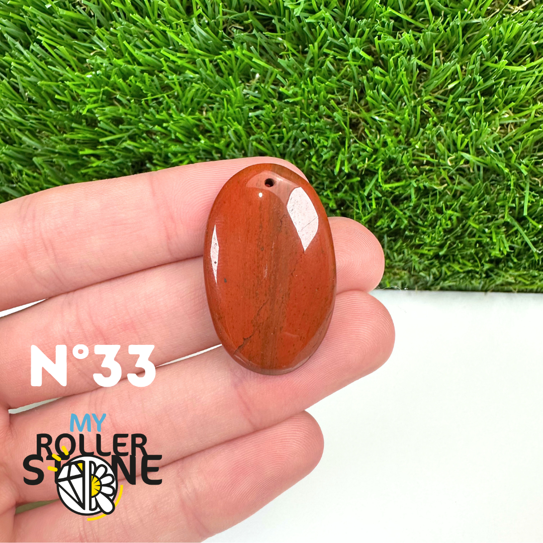 Pendentif Jaspe rouge 5A Percé