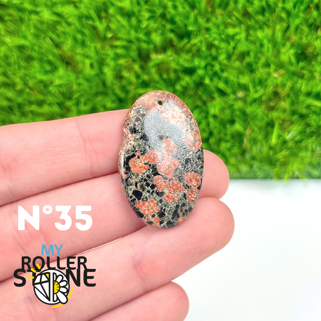 Pendentif Obsidienne Fleurie percé