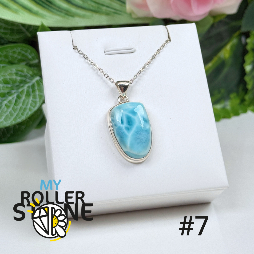Pendentif argent larimar #RIP7