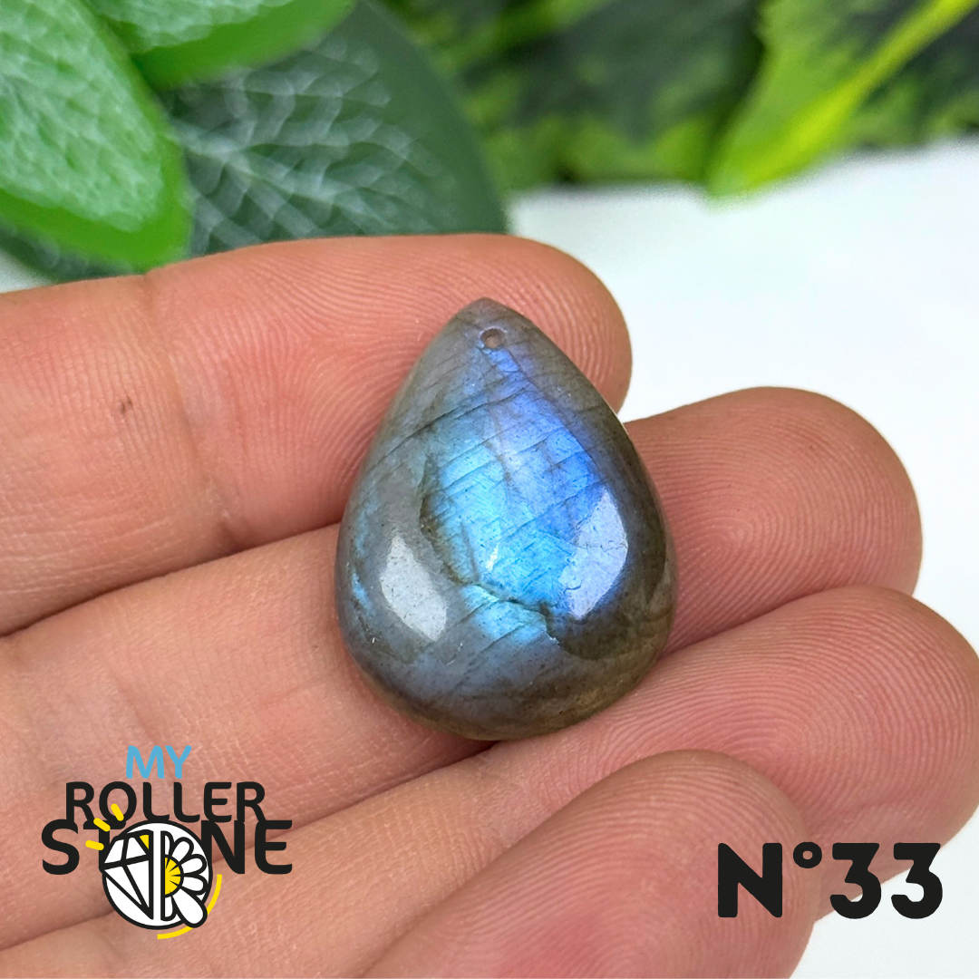 Pendentif Labradorite Blue fire percé 5A