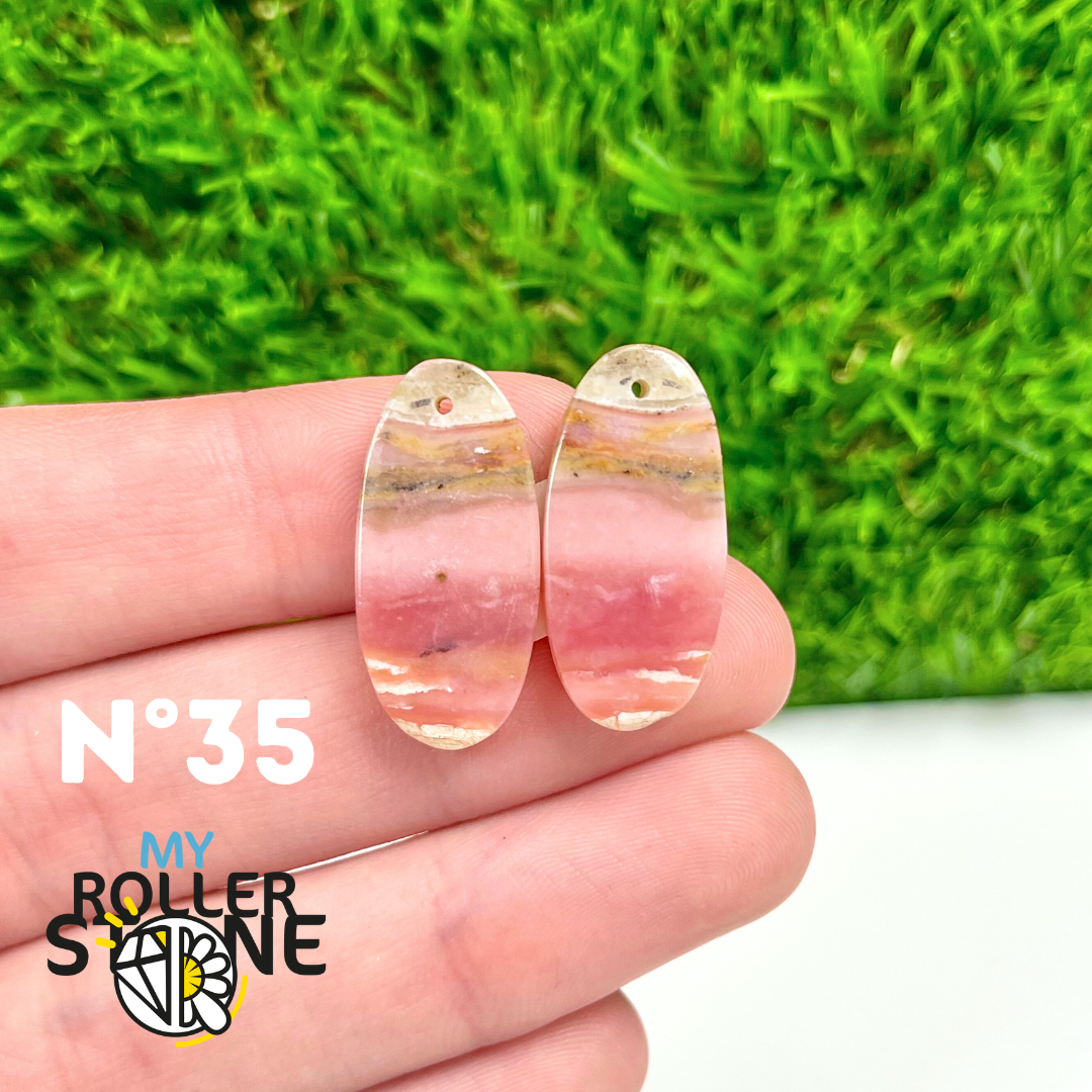 Pendentif Percé Opale Rose Duo