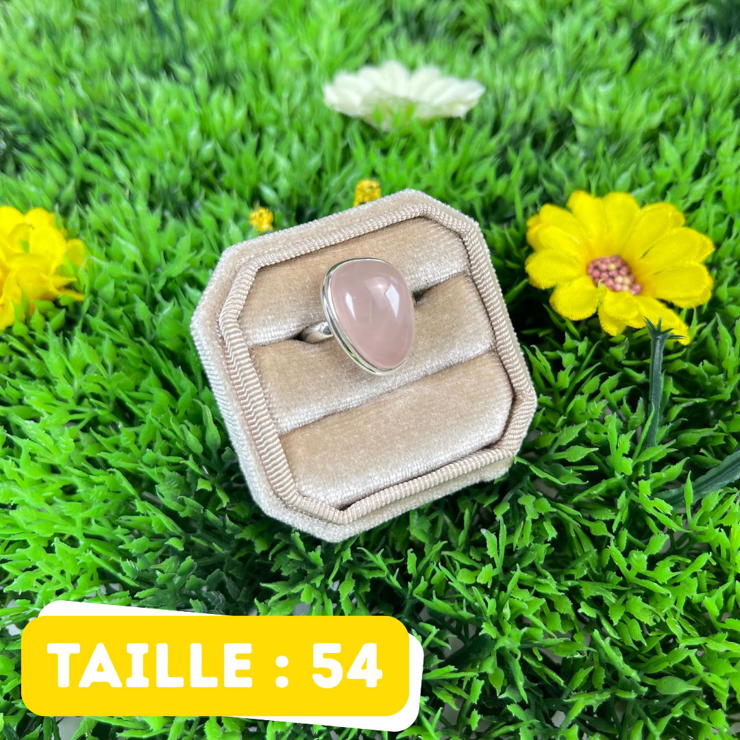 Bague Argent en Quartz rose #135
